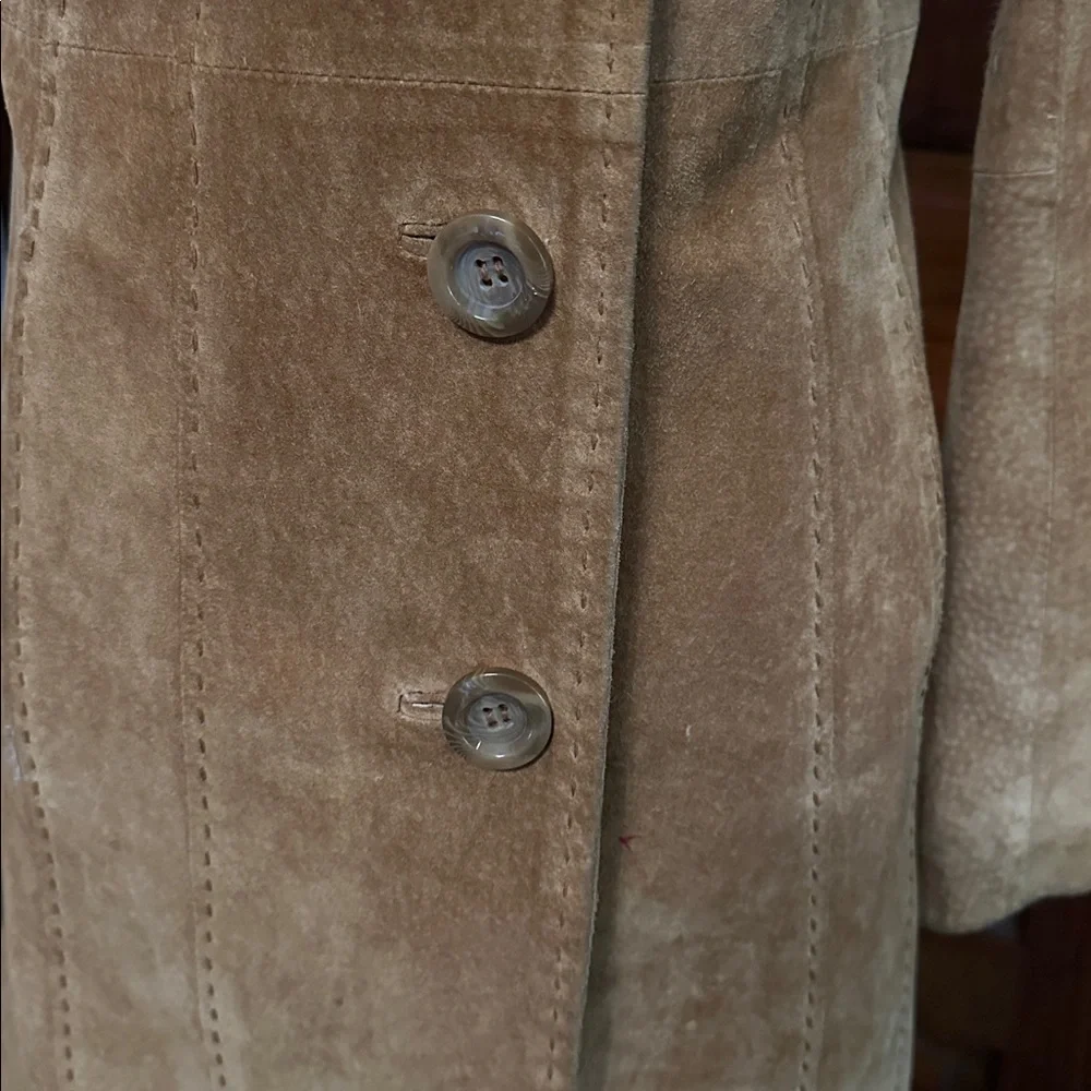 VINTAGE Y2K Express Suede Coat Sz 5/6 - Picture 3 of 11
